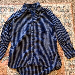 Banana Republic Navy Striped Button Down Shirt